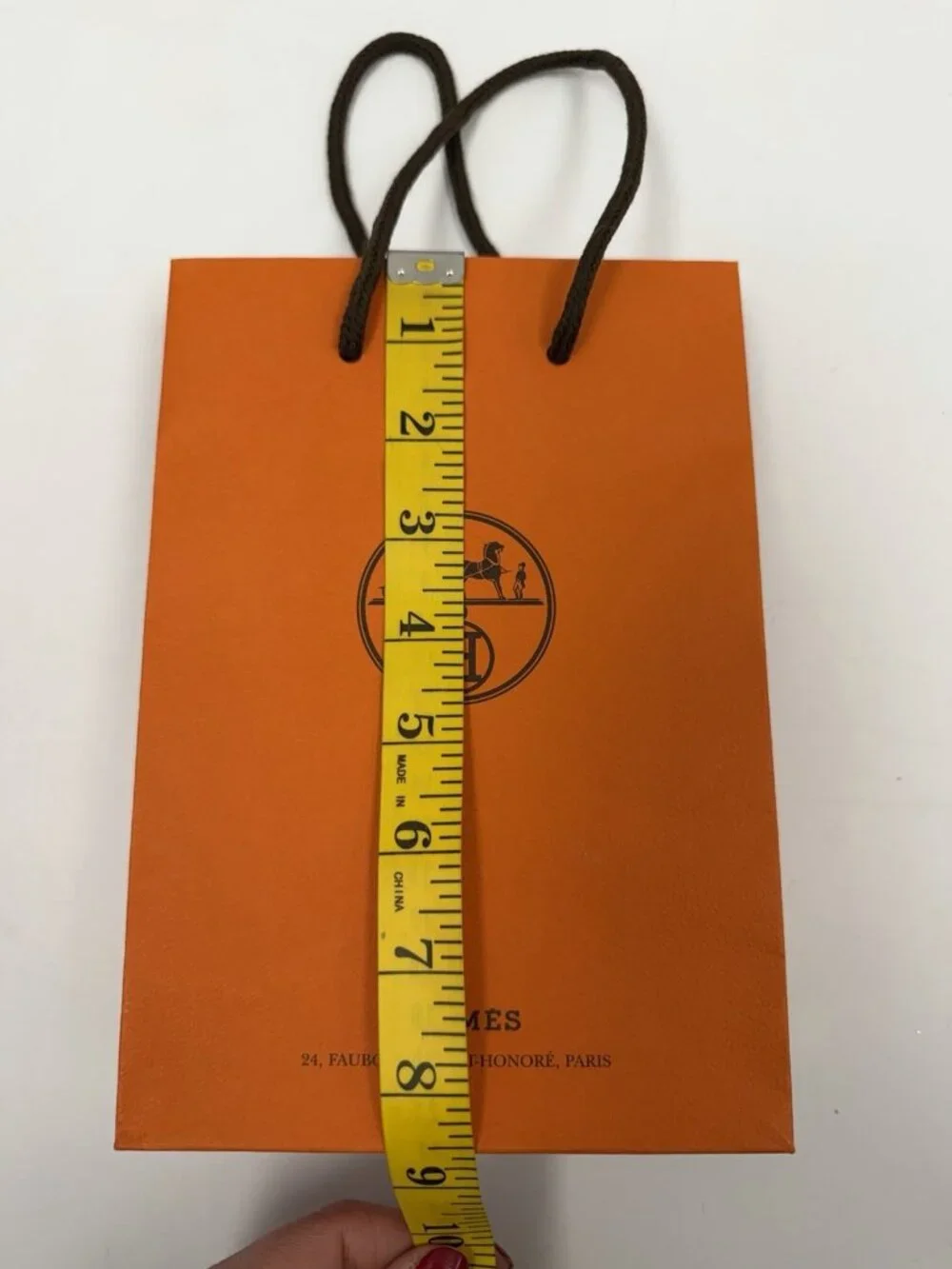 Hermes Empty Shopping Gift Bag Orange 8.5